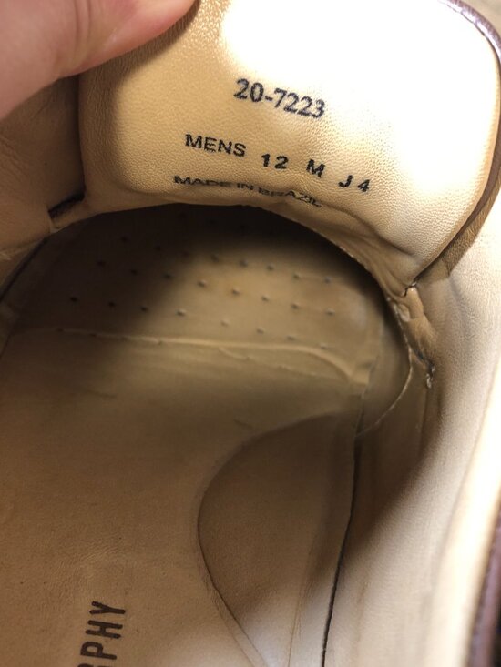 Johnston & Murphy men brown leather oxford lace up shoes, size 12 main image 4